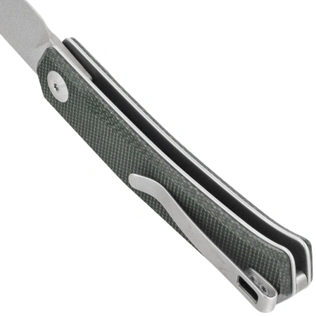 Nóż składany Sencut Braxx Green Canvas Micarta, Satin D2 (S25089-2)