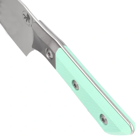 Nóż kuchenny Microtech Santoku 6'' Titanium Bolster/Caribbean Blue G10, Stonewashed M390MK (3200B-10CA)