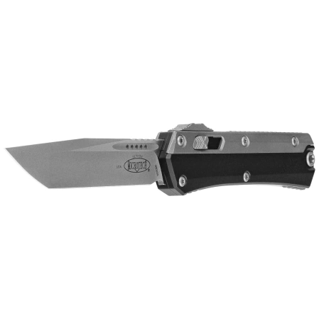 Microtech Glykon T/E OTF Knife Black Aluminum / Apocalyptic Titanium, Apocalyptic M390 by Tony and Sean Marfione (185-10AP)