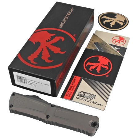 Microtech Combat Troodon Gen III S/E OTF Knife Natural Clear Aluminum, Black M390MK by Tony Marfione (1143-1NC)