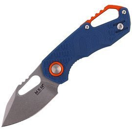 MKM Isonzo Clip Point Knife Blue FRN, Stonewashed N690 by Jesper Voxnæs (MK FX03-3PBL)