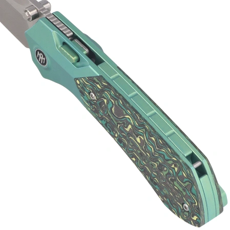 Nóż składany Remette Meteor Green Anodizing Carbon Fiber/Titanium, Pearlescent M390 (RTPT-CL)