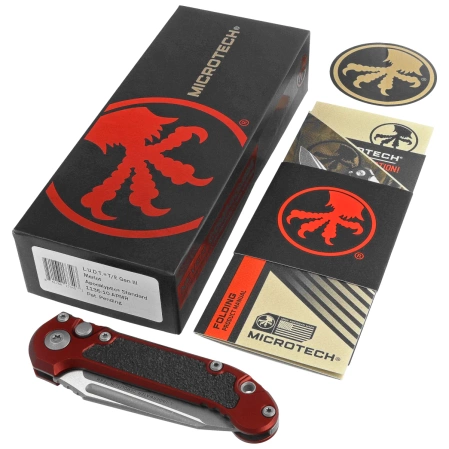 Microtech LUDT Gen III T/E Automatic Knife Merlot Aluminium, Apocalyptic M390MK by Tony Marfione (1136-10APMR)