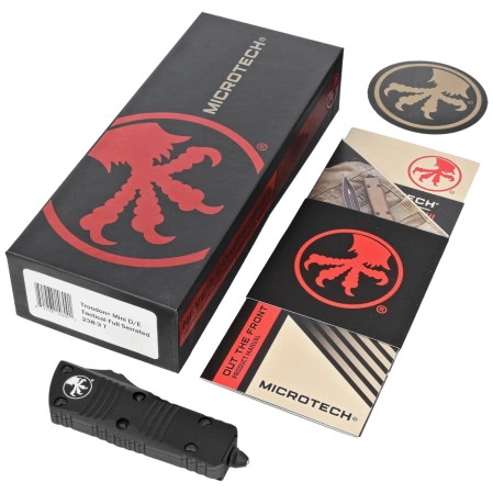 Microtech Mini Troodon D/E Black Aluminium, Black by Tony Marfione knife (238-3T)