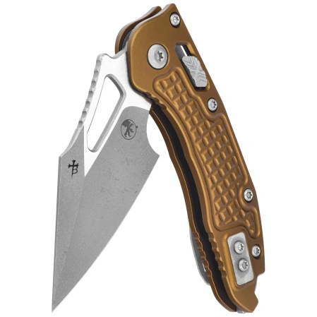 Nóż składany Microtech M-Stitch Ram-Lok S/E Tan Frag Aluminium, Apocalyptic M390MK by Borka Blades and Tony Marfione (169MRL-10APFRTA)