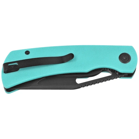 Kubey Gurkha Knife Light Blue G10, Blackwashed 14C28N by Johan Jordaan (KU397F)