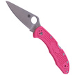 Spyderco Delica 4 FRN Pink, Plain CPMS30V (C11FPPNS30V)