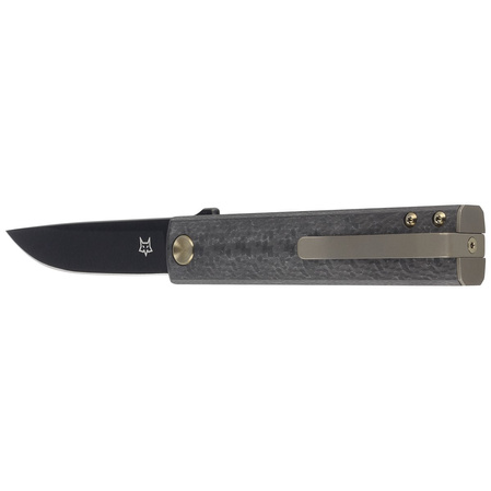Fox Chnops Knife 3K Carbon Fiber, Black PVD M390 by Riccardo Gobbato (FX-543 CFBR)