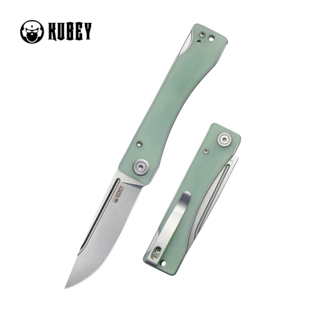 Kubey Akino Knife Jade G10, Beadblasted 14C28N by Tiguass (KU2102B)