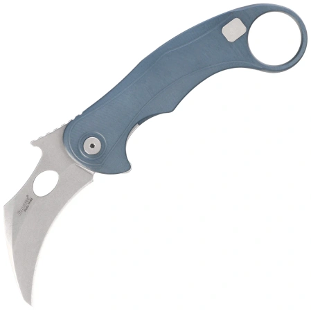 LionSteel L.E.One Mid Karambit Knife Ice Blue Aluminium, Stonewashed M390 by Emerson Design (LE2 A IS)