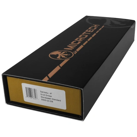 Nóż kuchenny Microtech Santoku 4.2" Ember G10, Stonewashed M390MK (3300-10EM)