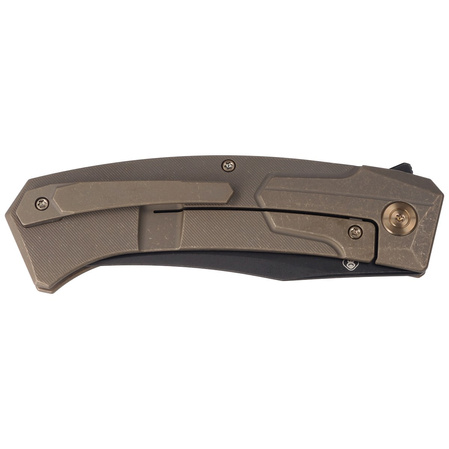 WE Knife Shuddan Bronze Titanium, Black Stonewashed CPM 20CV by Rafal Brzeski (WE21015-3)
