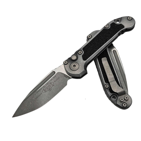 Microtech LUDT Gen III S/E Automatic Knife Weathered Metal Aluminium, Apocalyptic M390MK by Tony Marfione (1135-10APWME)