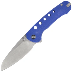 Remette RT-BEE-B Knife w/Titanium Toothpick Blue G10, Handmade Satin 14C28N
