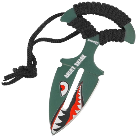 Martinez Albainox Angry Shark Knife Black Strung, Green 3Cr13Mov (32524)