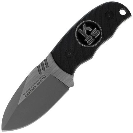 K25 RK-32331 Neck Knife Black G10, Titanium/Brushed 7Cr17Mov