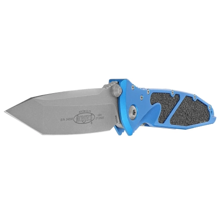 Microtech Socom Elite T/E-M Blue Aluminum, Apocalyptic M390 by Tony Marfione (161-10APBL)