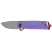 WE Knife Charith LE No 072/210 Ripple Pattern Purple Titanium, Silver Bead Blasted CPM 20CV (WE20056-2)