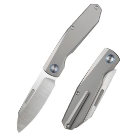 Remette Squirrel Knife Gray Titanium, Manual Fine Grinding Satin M390 (RTDP-G)