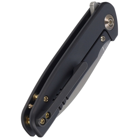 WE Knife Shakan LE No 198/310 Blue Satin Polished Patterned Titanium, Silver Bead Blasted CPM 20CV (WE20052C-1)