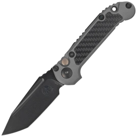 Microtech LUDT Gen III T/E Signature Automatic Knife Natural Clear Aluminum/Carbon Fiber, Black DLC M390MK by Tony Marfione (1136-1DLCTNCCFIS)