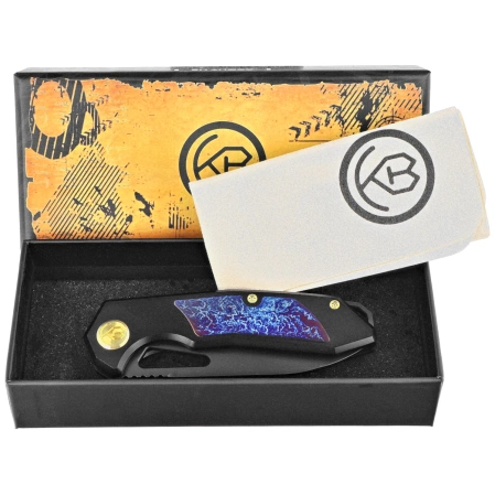 Kubey KB Vagrant Knife, Black Titanium/Timascus, Black DLC CPM S35V by Maksim Tkachuk (KB284I)