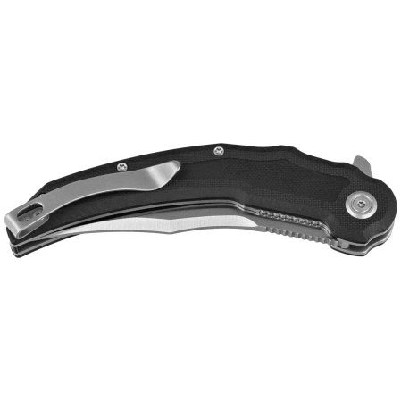 Kubey Crest Knife Black G10, Satin 14C28N by Yuze Zhong (KU346A)