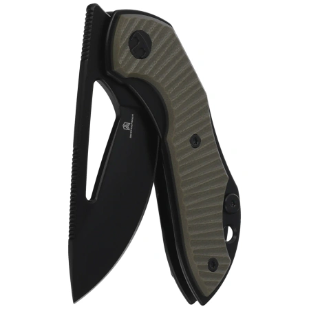 Bestechman Triassic Knife OD Green G10, Black PVD 14C28N by Denis Simonutti (BMK17D)