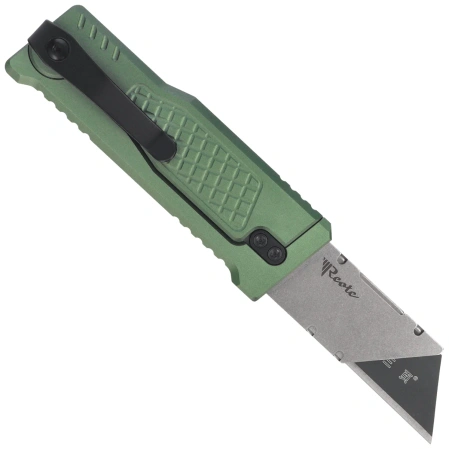 Reate EXO-U V1 Utility Knife Green Diamond Pattern Aluminum, Stainless Steel