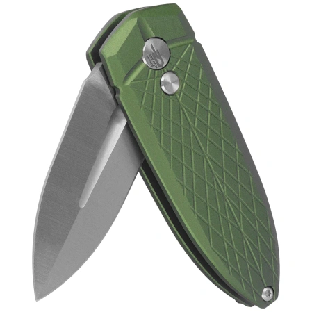 Bestech QUQU Knife Green Aluminum, Satin 14C28N by Gogo (BG57B-2)