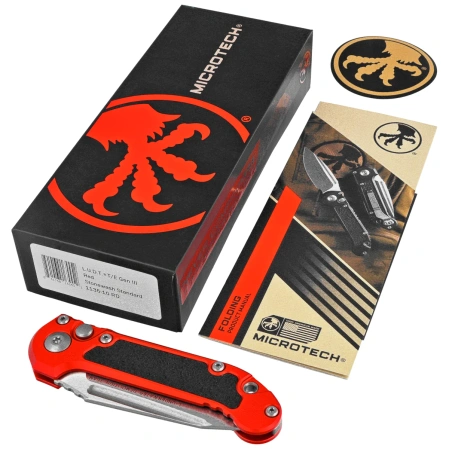 Nóż automatyczny Microtech LUDT Gen III T/E Red Aluminium, Stonewashed M390MK by Tony Marfione (1136-10RD)