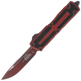 Microtech Scarab II Gen III S/E OTF Knife Weathered Crimson Aluminum, Weathered Crimson M390MK by Tony Marfione (1278-1WCN)