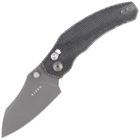 Nóż składany Kizer Mini Bulldog Black Micarta, Gray Stonewashed Nitro-V by O.SHO (V3672SA2)