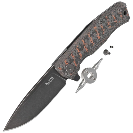 LionSteel Myto Knife Snake Skin Fat Carbon, Old Black MagnaCut by Molletta (MT01 MC SS)