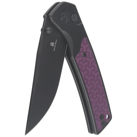 Bestechman Icebreaker Knife Black Aluminum / Purple G10, Black PVD D2 (BMK16C)