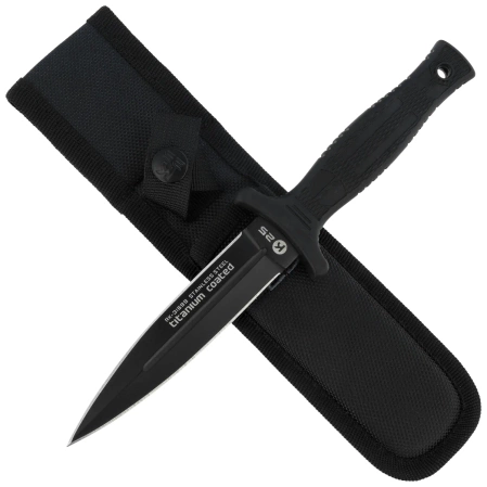 Nóż boot K25 RK-31699 Black Rubber, Black Titanium 7Cr17Mov
