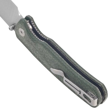 Bestechman Cicada's Wing-TL Knife Green Canvas Micarta, Satin 10Cr15CoMoV (BMK24-M-2)