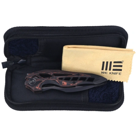 WeKnife Arrakis LE Black Titanium / Copper Foil Carbon Fiber, Black Stonewashed / Satin Vanax by Elijah Isham (906CF-E)