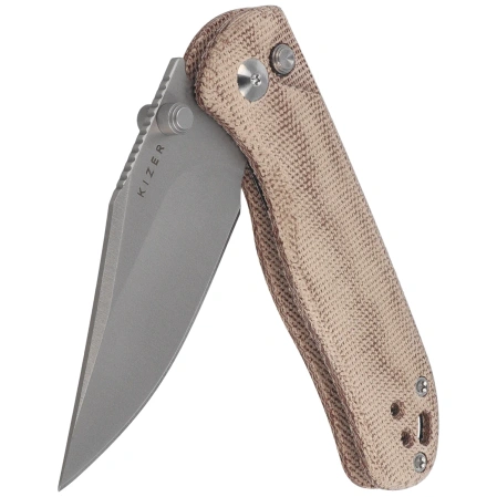 Nóż składany Kizer Drop Bear 2 Brown Micarta, Satin Nitro-V by Azo (V3619.2CC1)