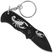 Third Decor Habitat Scorpion Knife Keychain Black Aluminum, Black 420 (N201S)