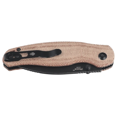 Kizer Phoca BD Knife Brown Norplex UltreX Micarta, Black Stonewashed 14C28N (V3781BDA1)
