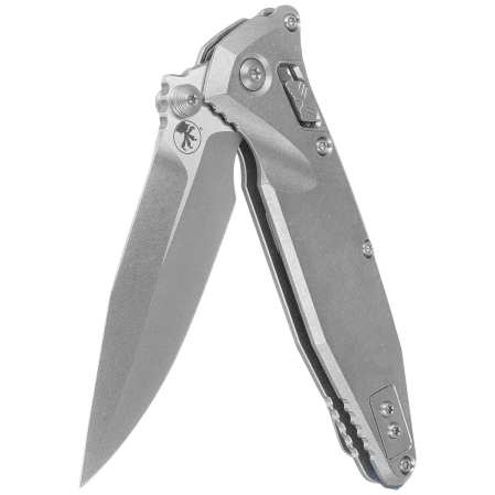 Nóż składany Microtech Socom Ram-Lok S/P-M Marfione Select Gray Titanium, Blue HW, Stonewashed M390MK by Tony Marfione (160RL-10SMS3)