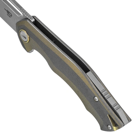 Nóż składany Bestech Tercel Retro Gold/Gray Titanium, Stonewashed CPM S35VN (BT1708A)