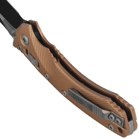 Nóż składany Microtech Amphibian Ram-Lok Fluted Brown Aluminium, Black M390MK by Tony Marfione (137RL-1FLBN)