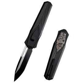 Remette RT-Swordfish T Knife Black Aluminum/Copper Carbon Fiber, Titanium Black Stonewashed S35VN (ZL103D15)