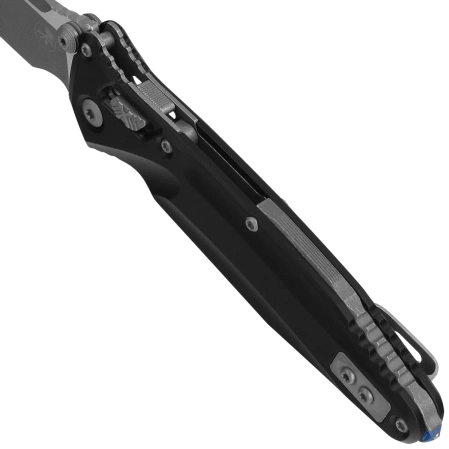 Microtech Socom Delta Ram-Lok S/P-M Black Aluminum, Apocalyptic M390MK by Tony Marfione (159RL-10AP)