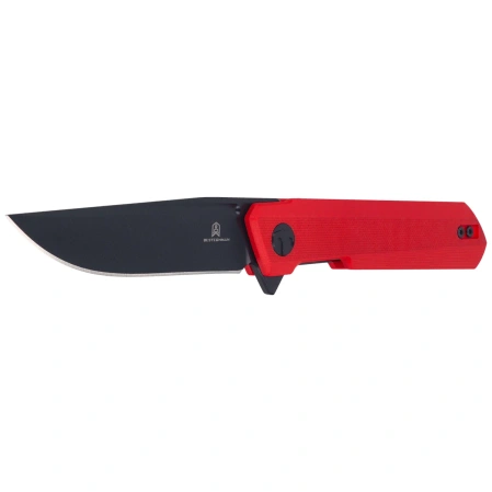 Bestechman Dundee Knife Red G10, Black PVD D2 by Ostap Hel (BMK01L)