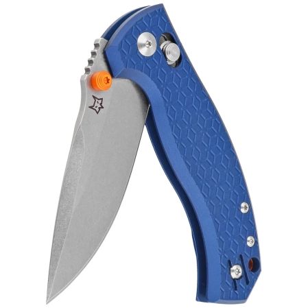 Fox Anzu Blue Aluminium, Stonewashed MagnaCut by Les George Knife (FX-560 ALOR)