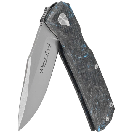 Maserin 502 Power Black/Blue FatCarbon, Satin N690 by Sergio Consoli (502/B)