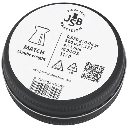 Śrut JSB Match Middle Weight 4.51 mm, 500 szt. (000016-500)